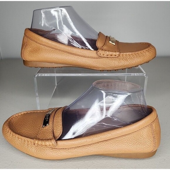 Coach Fredrica Leather Loafers Slip On Cognac Brown Driving Shoe Size 8.5B - Picture 2 of 11
